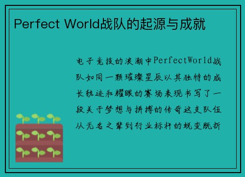 Perfect World战队的起源与成就
